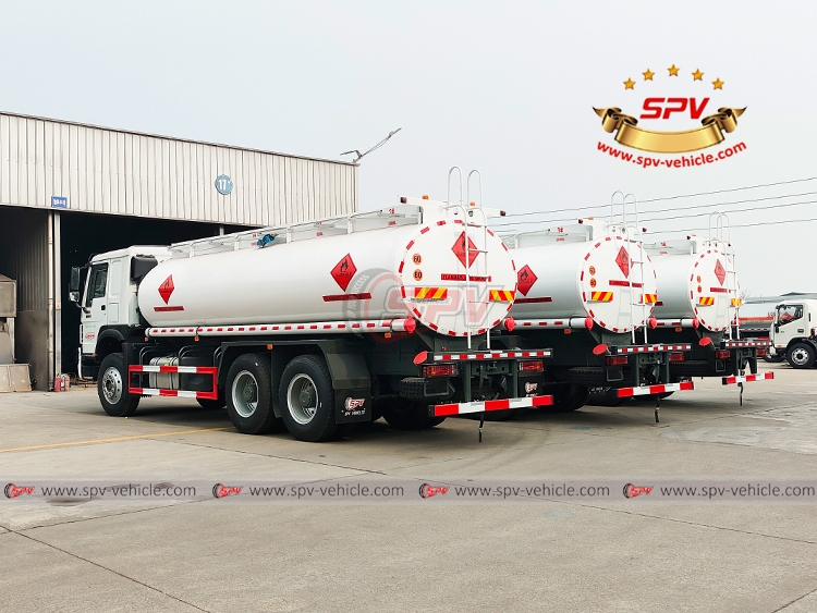 3 Units of 20,000 Litres Mobile Fuel Tank Truck Sinotruk - Left Back Side View